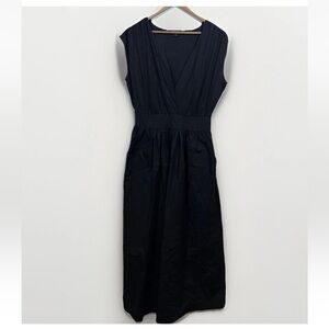 Banana Republic Black Mixed-Media Cotton Maxi Dress Womens M